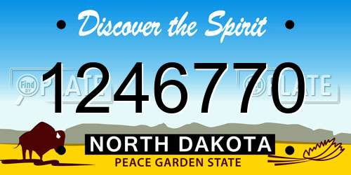 1246770 North Dakota License Plate