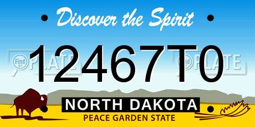12467T0 North Dakota License Plate