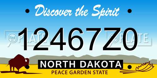 12467Z0 North Dakota License Plate