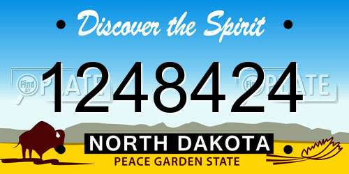 1248424 North Dakota License Plate
