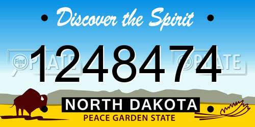 1248474 North Dakota License Plate