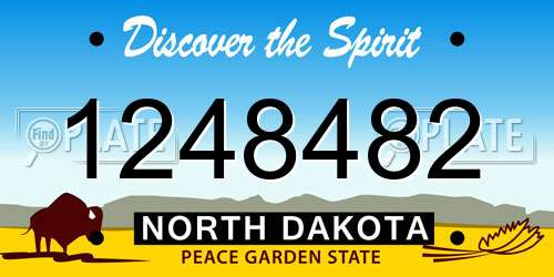 1248482 North Dakota License Plate