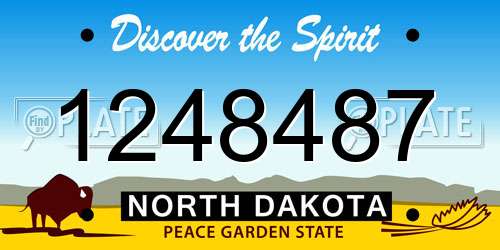 1248487 North Dakota License Plate