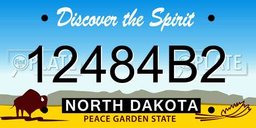 12484B2 North Dakota License Plate