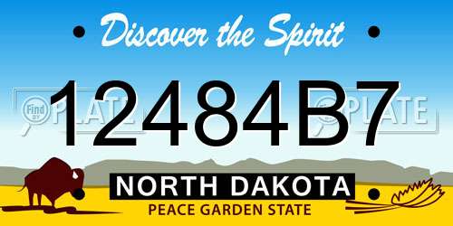12484B7 North Dakota License Plate