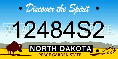 12484S2 North Dakota License Plate