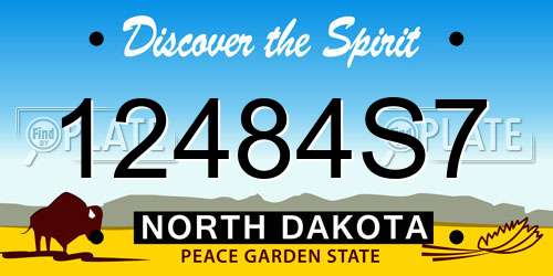 12484S7 North Dakota License Plate