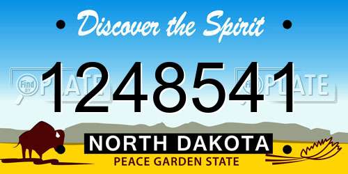 1248541 North Dakota License Plate