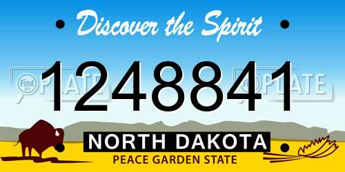 1248841 North Dakota License Plate
