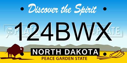 124BWX North Dakota License Plate