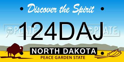 124DAJ North Dakota License Plate