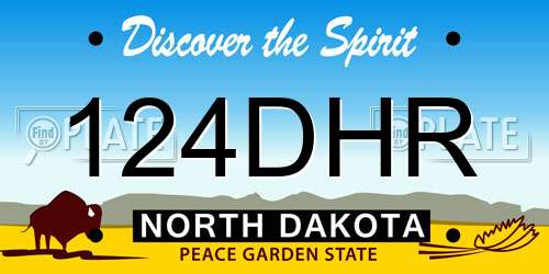 124DHR North Dakota License Plate