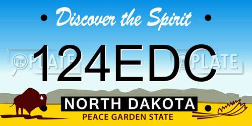 124EDC North Dakota License Plate
