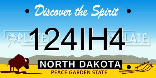124IH4 North Dakota License Plate