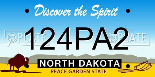 124PA2 North Dakota License Plate