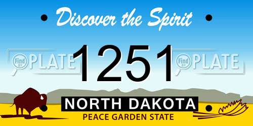 1251 North Dakota License Plate