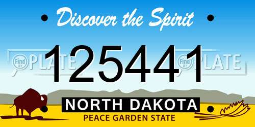 125441 North Dakota License Plate