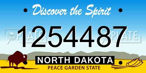 1254487 North Dakota License Plate