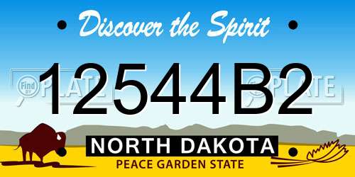 12544B2 North Dakota License Plate