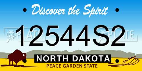 12544S2 North Dakota License Plate