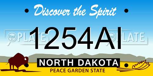 1254AI North Dakota License Plate