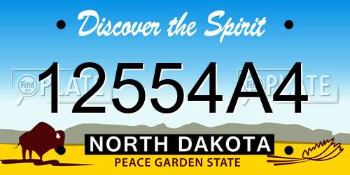 12554A4 North Dakota License Plate
