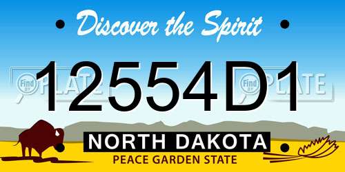 12554D1 North Dakota License Plate