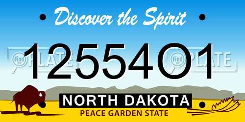 12554O1 North Dakota License Plate