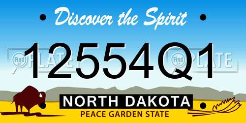 12554Q1 North Dakota License Plate