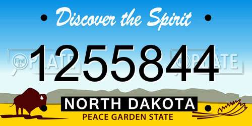 1255844 North Dakota License Plate