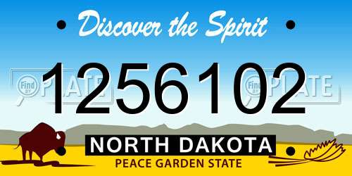 1256102 North Dakota License Plate