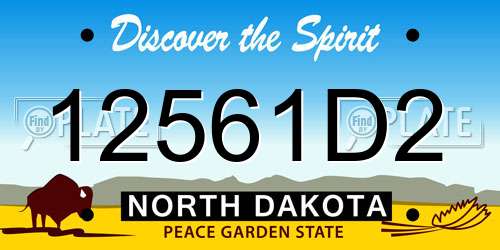 12561D2 North Dakota License Plate