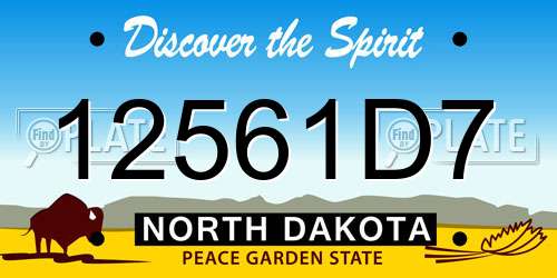 12561D7 North Dakota License Plate