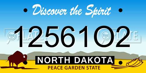 12561O2 North Dakota License Plate