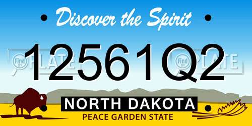 12561Q2 North Dakota License Plate