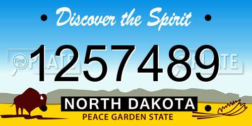 1257489 North Dakota License Plate