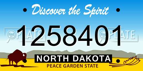 1258401 North Dakota License Plate