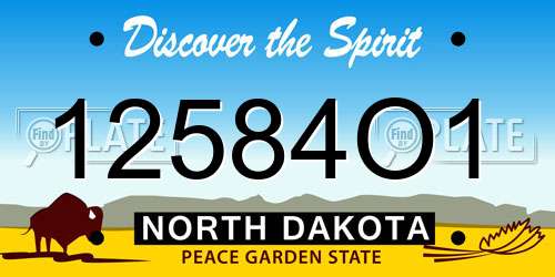 12584O1 North Dakota License Plate