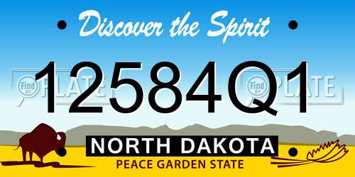 12584Q1 North Dakota License Plate