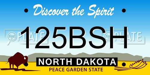 125BSH North Dakota License Plate