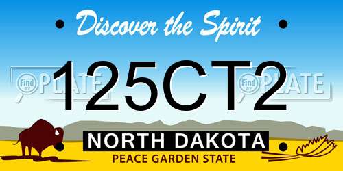 125CT2 North Dakota License Plate