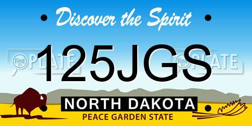 125JGS North Dakota License Plate