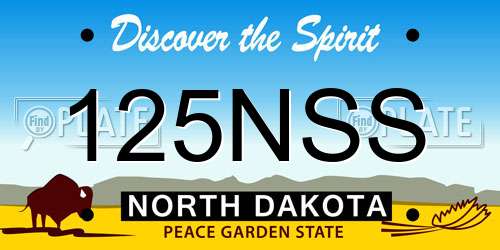 125NSS North Dakota License Plate