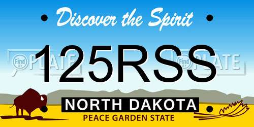 125RSS North Dakota License Plate