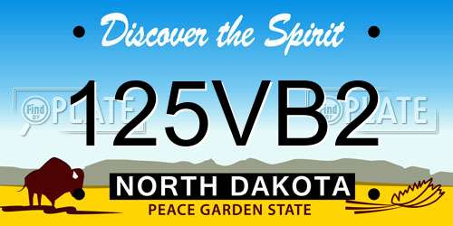 125VB2 North Dakota License Plate