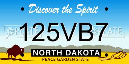 125VB7 North Dakota License Plate