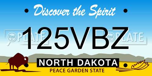 125VBZ North Dakota License Plate