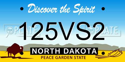 125VS2 North Dakota License Plate