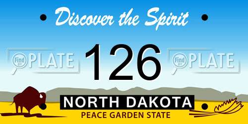 126 North Dakota License Plate