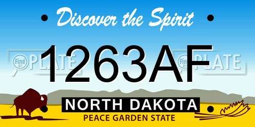 1263AF North Dakota License Plate